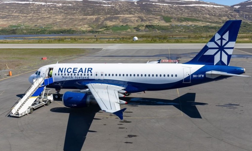 Airbus A319 von Niceair: Durfte keine Passagiere aus dem Vereinigten Königreich nach Island fliegen.