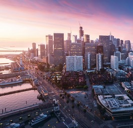 San Francisco aus der Luft: Vorerst nicht mit Lufthansa.