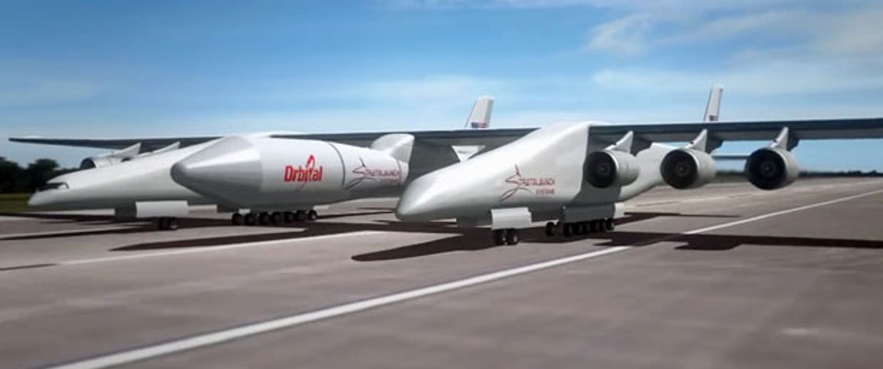 Das Stratolaunch-Trägerflugzeug: Wird derzeit in Kalifornien gebaut.