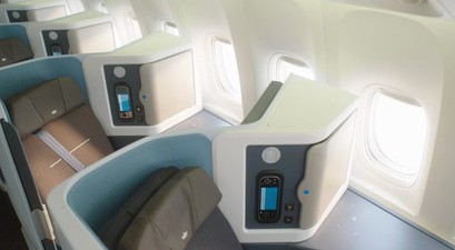 Business Class des KLM-A350: Am Anfang noch nicht im Verkauf.