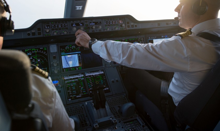 Airbus A350 cockpit: Undergoing modifications.