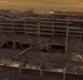 Das sind die Überreste des Flughafen Donezk in der Ostukraine nach zwei langen Kämpfen.