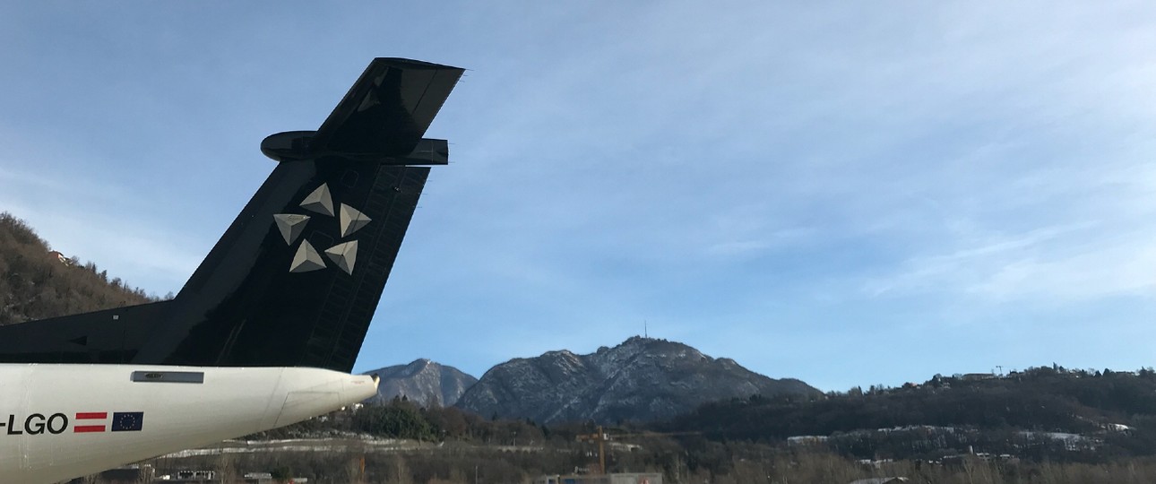 Dash 8 am Flughafen Lugano: Einstellung der Swiss-Flüge ist harter Schlag.