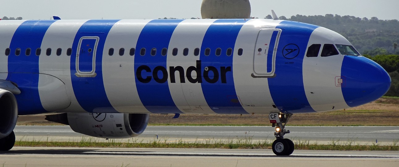 Airbus A321 von Condor: Kein Start ab dem BER.