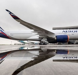 Airbus A350 von Aeroflot: Muss im Ausland gewartet werden.