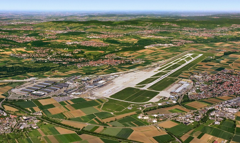 Blick auf den Flughafen Stuttgart: Bauchlandung sorgte für Ausfälle.
