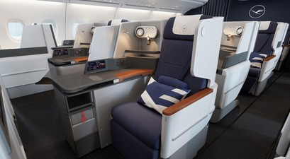 Neue Business-Sitze: So soll es bald in den Airbus A380 von Lufthansa aussehen.