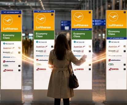 Neue Infostelen: Wie will Lufthansa Group die Reisenden künftig anpsrechen?