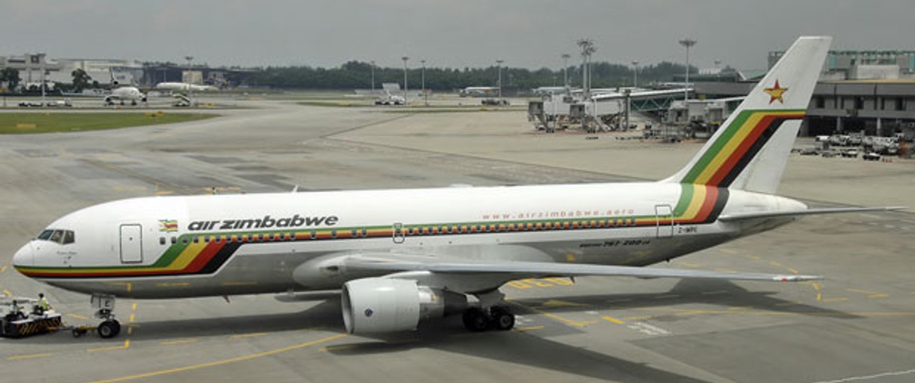 B767-200 von Air Zimbabwe: Von der Amerikanischen Ersatzteilfirma gepfändet.