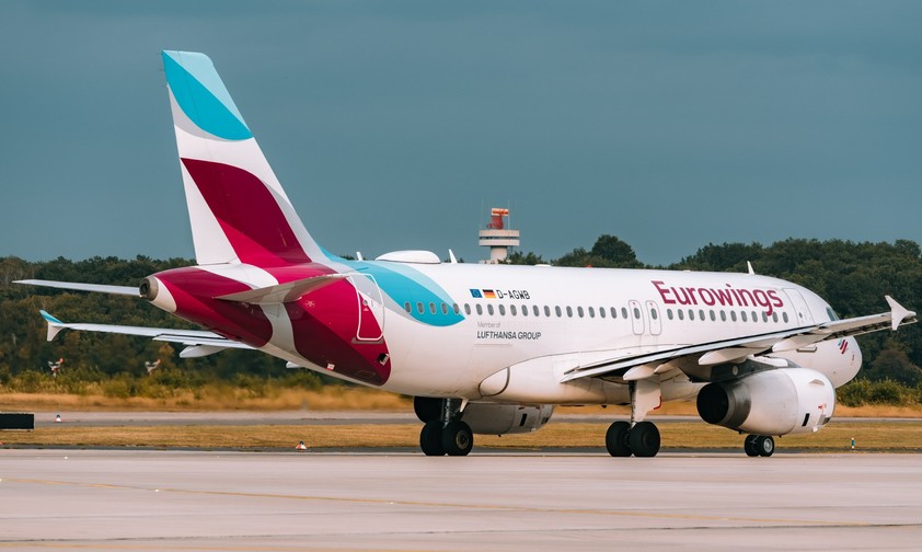 Airbus A320 von Eurowings: Streit um Handgepäck.