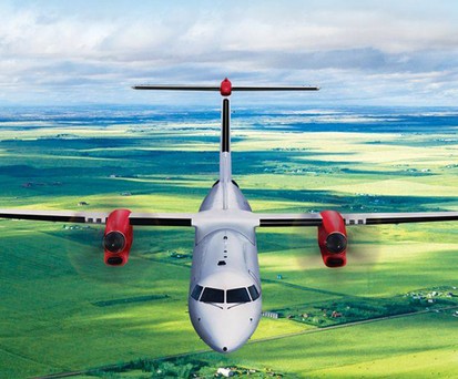 Dash 8 im Flug: Die neue Nationalairline Ecuadors setzt auf dieses Modell.