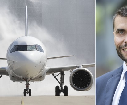 Airbus A321 XLR - noch nicht zertifiziert - und der künftige Easa-Chef Florian Guillermet: Wichtig für Europas Luftfahrt.