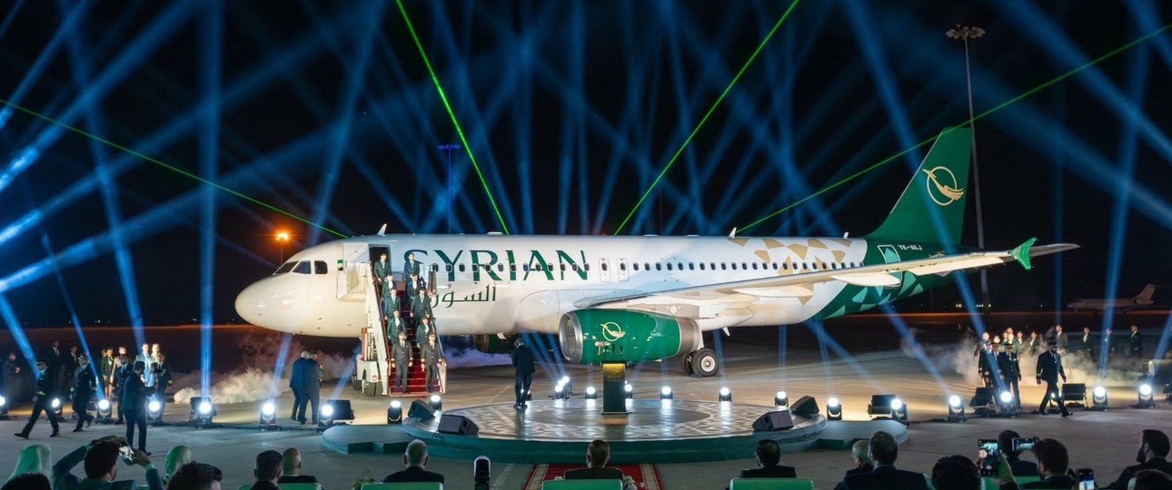 Airbus A320 von Syrian Airlines in der neuen Lackierung: Künftig setzt die Airline auf Grün statt Blau.