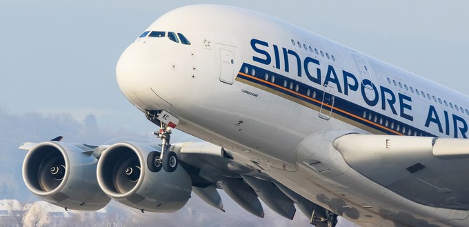 Airbus A380 von Singapore Airlines: Von Singapur aus geht es über Frankfurt zum Flughafen New York JFK.