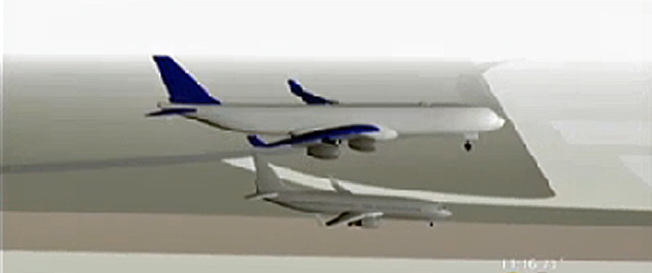 Animation des Zwischenfalls in Miami: Es fehlten nur rund 300 Meter.