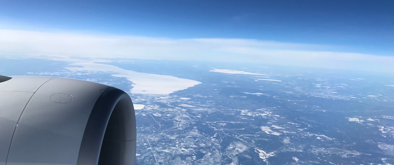 Blick aus einer Boeing 777 über Nordamerika: Swiss musste eine Maschine stilllegen.