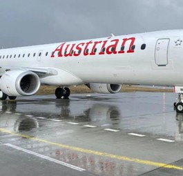 Embraer E195, Kennzeichen OE-LWD: Trägt nun Austrians neues Kleid.