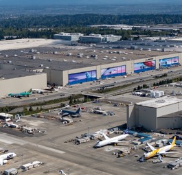 Luftaufnahme des Boeing-Werkes Everett: Bald wird Platz frei.