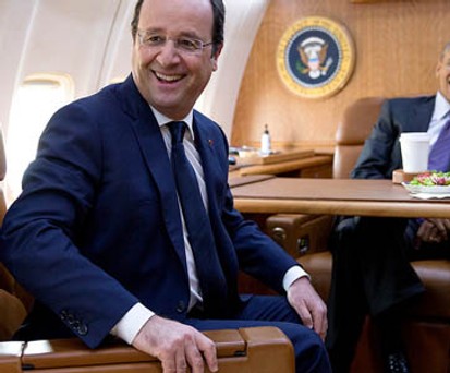 François Hollande und Barack Obama: Auch präsidiale Treffen sin in der Air Force One möglich.