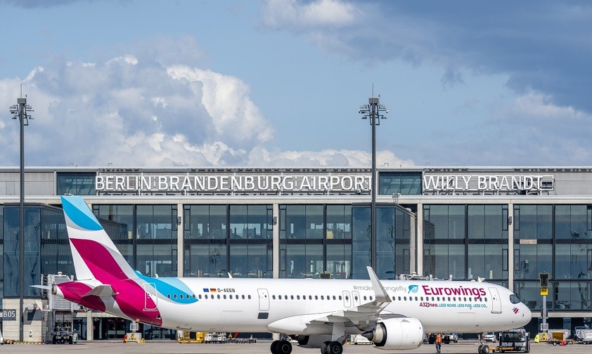 Eurowings Airbus A321 Neo am BER: Im Winter hat Eurowings elf Flugzeuge am BER.