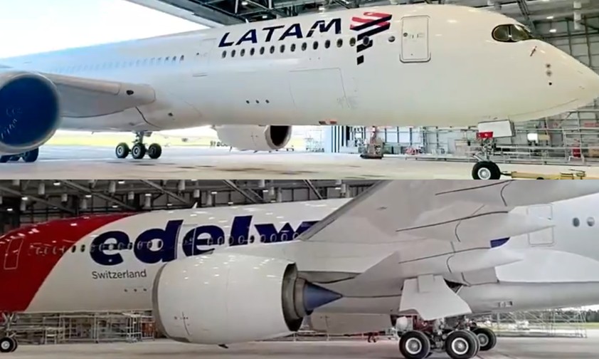 Der Airbus mit der Seriennummer 363: Beim Rein- und Herausrollen aus der Lackierhalle.