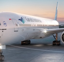 <strong>Platz 8: </strong>Indonesien. Der Inlandsverkehr liegt aktuell bei <strong>57 Prozent </strong>des Vorjahresniveaus. Hier zu sehen, eine Boeing 777 der indonesischen Nationalfluglinie Garuda Indonesia.