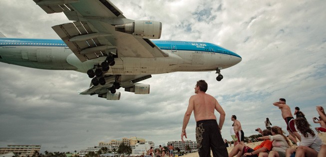 Boeing 747 im Anflug auf St. Maarten: Ein Spektakel.