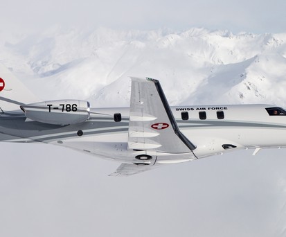 Der neue Schweizer Regierungsjet: Schweizerkreuz am Heck.