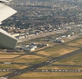 Blick auf den Flughafen Le Bourget, wo die Paris Air Show stattfindet.