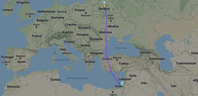 Die direkte Route von Minsk nach Tel Aviv konnte Belavia nur bis zum 27. Mai 2021 nutzen.