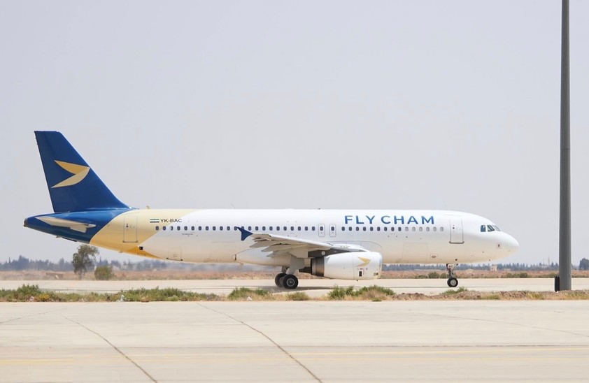 Airbus A320 von Fly Cham vor dem Start zum Erstflug in Damaskus: Die Airline plant mit 15 Fliegern.