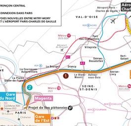 Linienführung des CDG Express: Schneller zum Arc de Triomphe.