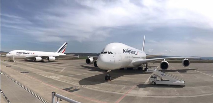 Auch Air France nutzt Teruel als Abstellplatz für zwei Airbus A380.