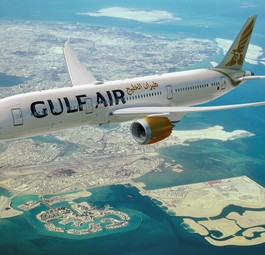 Boeing 787-9 von Gulf Air über Bahrain: Bald noch öfter zu sehen.