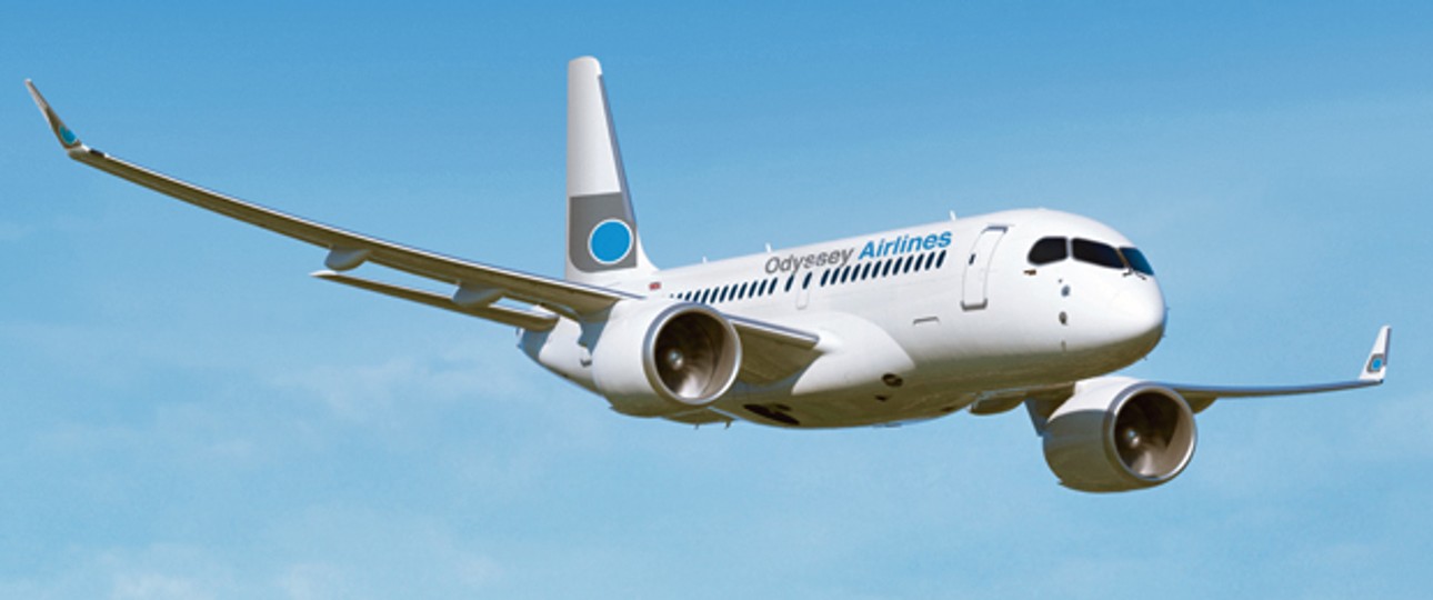Bombardier CS100 von Odyssey Airlines: Flüge nach Nordamerika.