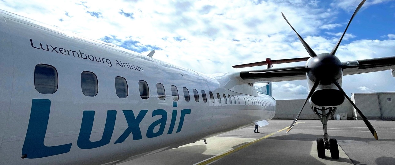luxair dash 8 vorfeld geparkt