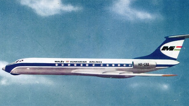 Tupolew Tu-134 von Malev auf einer alten Werbung: Bessere Zeiten.