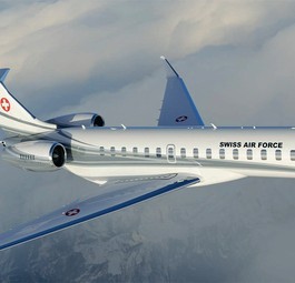 Bombardier Global 7500 in der offiziellen Lackierung der Schweiz: Wird ab 2025 VIPs fliegen.