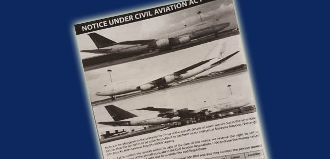 Das Inserat: Am 7. Dezember schrieb der Flughafen Kuala Lumpur die Boeing 747 öffentlich aus.