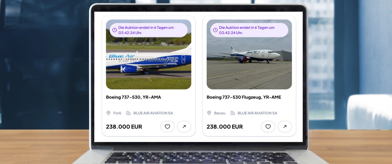 Die beiden Flugzeuge, die zur Auktion stehen: Ein Mal scheiterte der Verkauf schon.