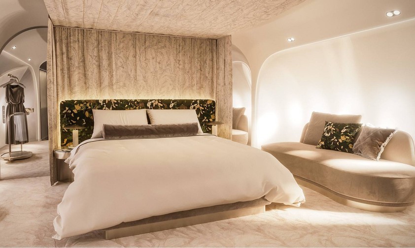 Das Schlafzimmer geht über die gesamte Breite des Airbus A350
