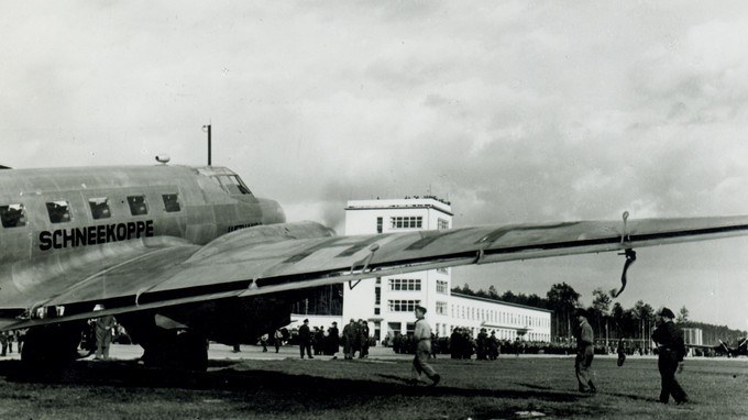 Das alte Terminal am Flughafen Frankfurt in den 1930er-Jahren. 