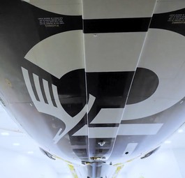 Unterseite einer Boeing 787 von Lufthansa in 100-Jahr-Spezialbemalung: Der Anteil moderner Flugzeuge wird steigen.