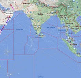 Das A340-Quartett unterwegs: Jetzt ist es im Iran.