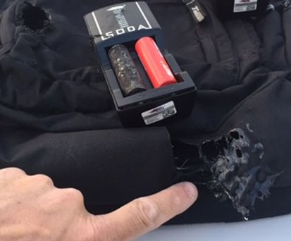 Corpus delicti: Die Tasche mit dem Laptop des Passagiers.