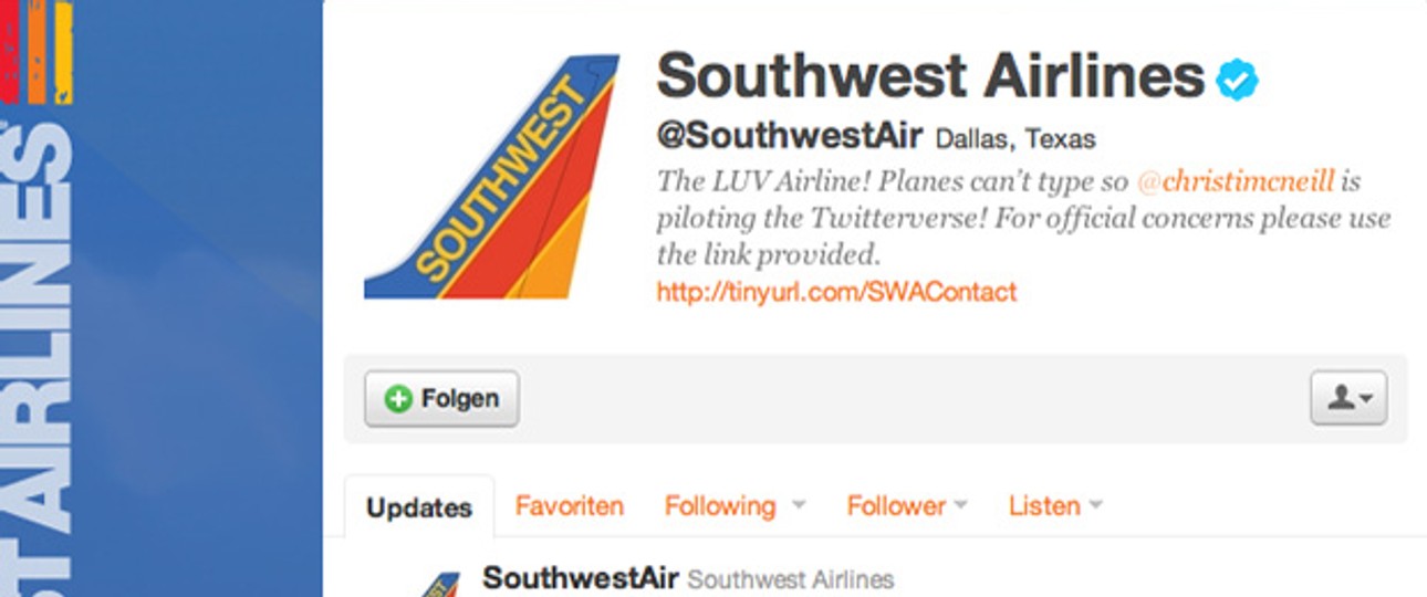 Twitter-Account von Southwest: Der Social-Media-Musterschüler
