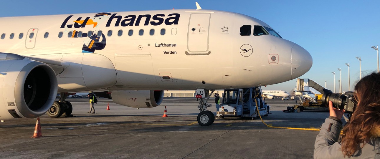 Airbus A319 mit dem Kennzeichen D-AILU: Am 16. Januar kam der Flieger in München an, ...