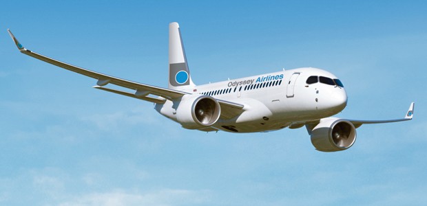 Bombardier CS100 von Odyssey Airlines: Flüge nach Nordamerika.