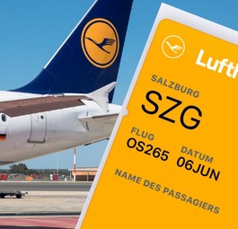 Lufthansa-Jet und Ticket: Hohe Rückzahlungen sind fällig.