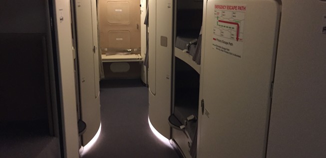 A380-Crewrest im Untergeschoss: Bald effizienter.